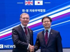 Az Egyesült Királyság és Dél-Korea kereskedelmi megállapodást kötött