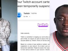 Carter Efe Twitch-fiókját ideiglenesen felfüggesztettük, miután Davido rekordot döntött élő közvetítésről